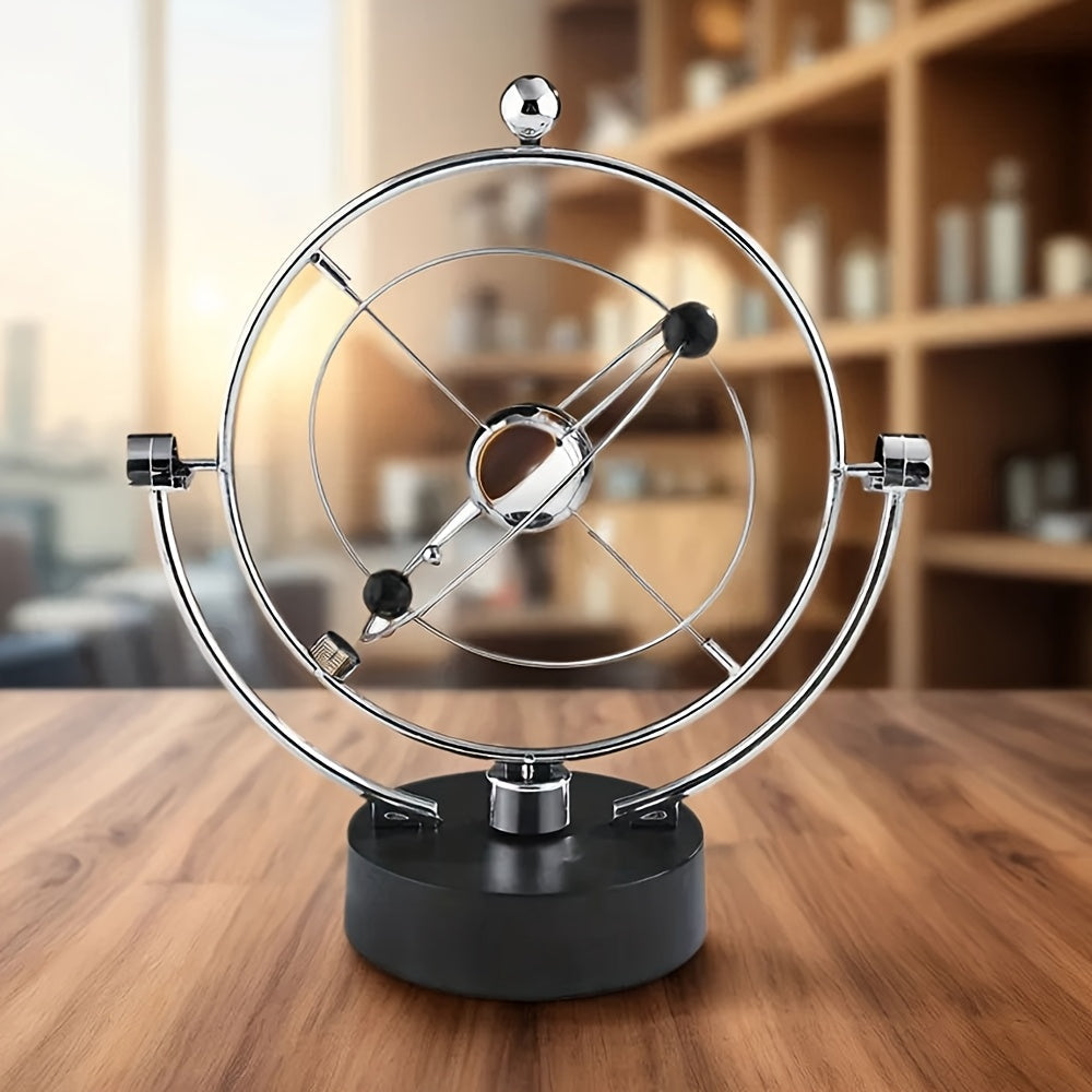 Mixed color tabletop Newton's cradle pendulum desk decor piece showing perpetual motion kinetic art — view 5