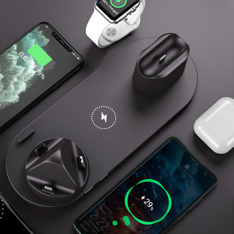 6-in-1 wireless charging dock station for phone, smartwatch, and accessories, minimalist design — view 3