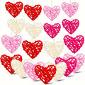 Heart-shaped willow vine vase fillers in white, pink, and red for romantic home decorations