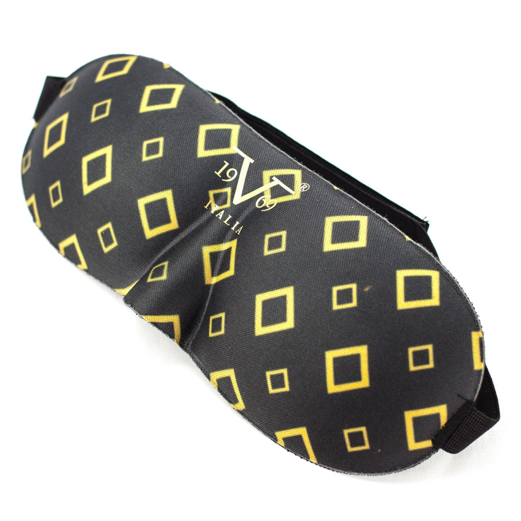 Black contoured blindfold sleep mask with adjustable elastic strap for travel and restful sleep — view 4