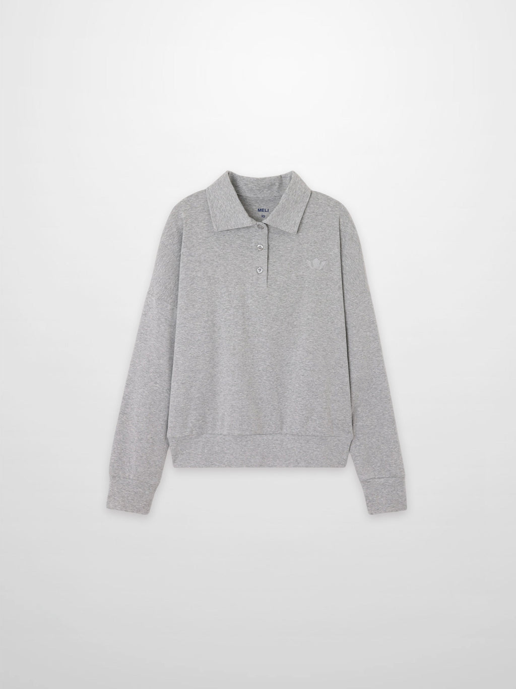 Collared Bomber Tee-Heathered Grey-1