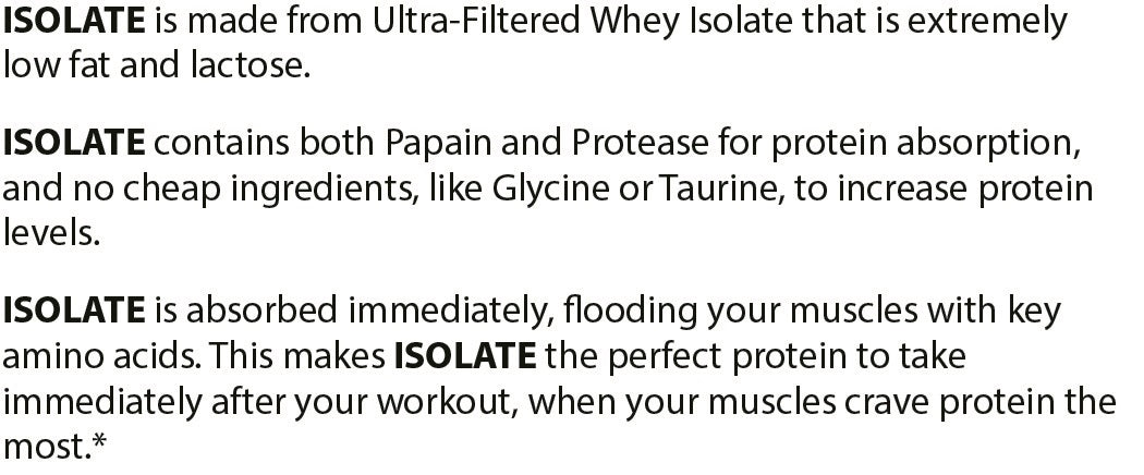 Pure Whey Isolate protein powder supplement tub with a scoop of fast-absorbing recovery blend. — view 10