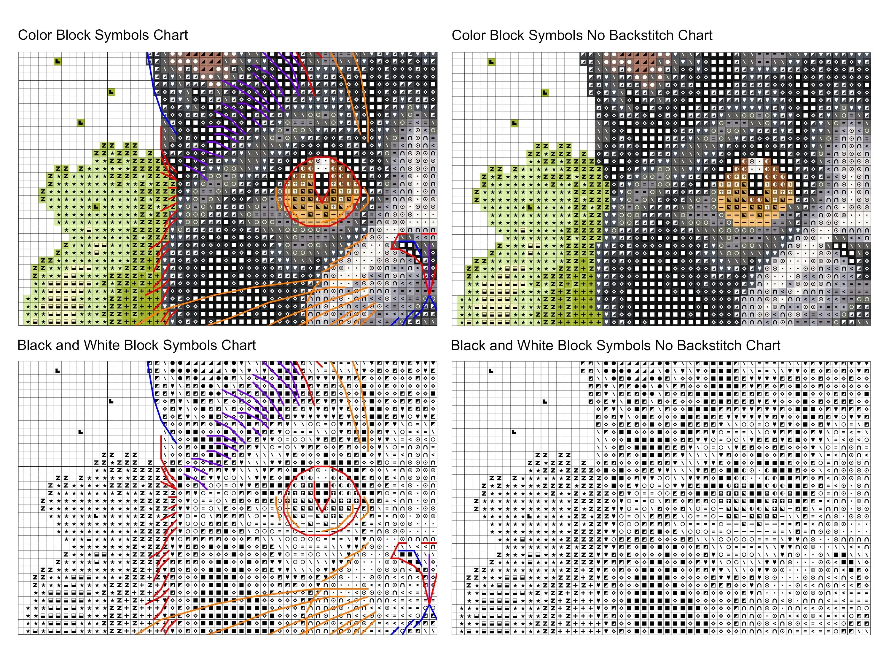 Tuxedo cat cross stitch pattern design featuring a black and white kitten portrait — view 2