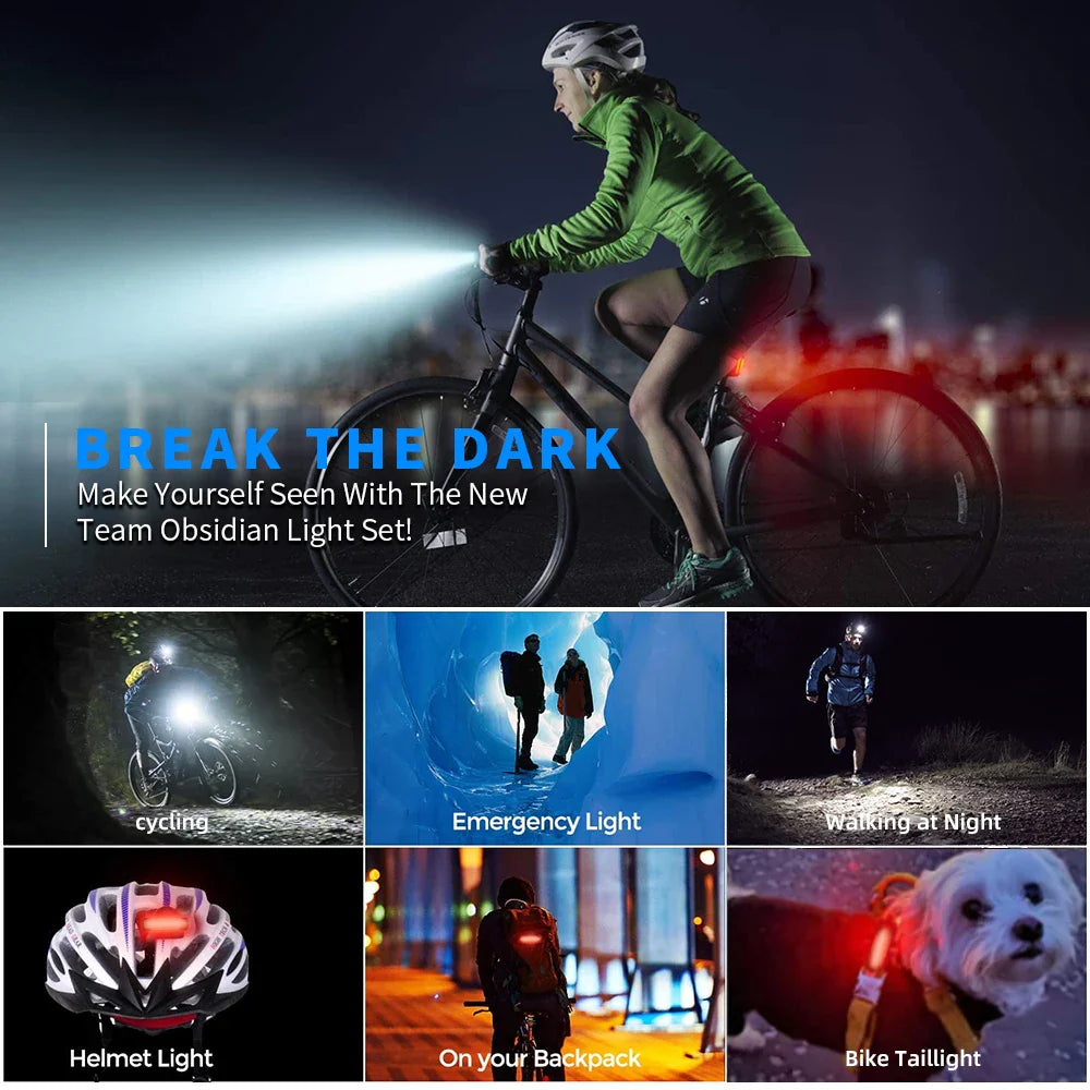 Pro bicycle light set with 12 high-intensity LEDs, digital display, and aluminum handlebar mount. — view 4