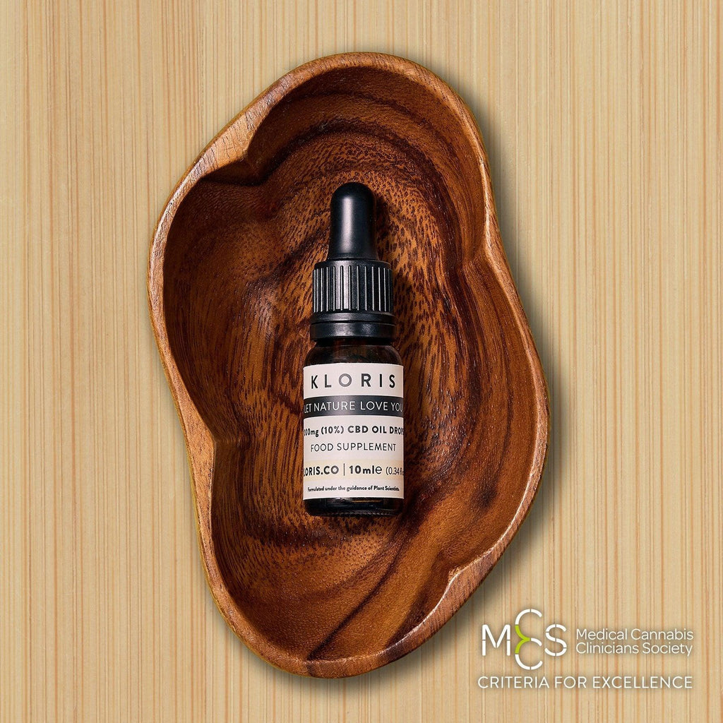 Bottle of 1000mg broad spectrum CBD oil drops with glass dropper on white background
