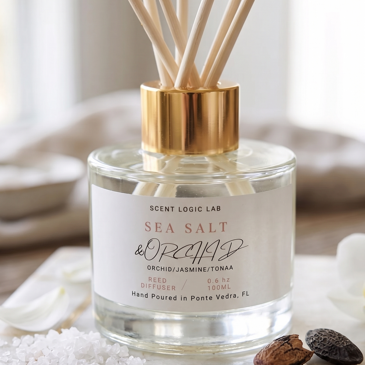 Sea Salt & Orchid Reed Diffuser | 100ml & 200m-1