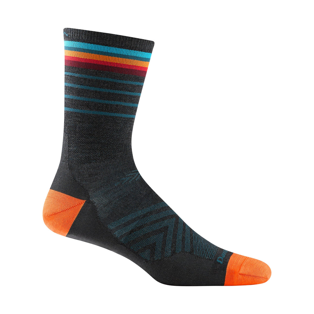 Men's merino wool crew running socks in eclipse and charcoal colors, ultra-lightweight and seamless