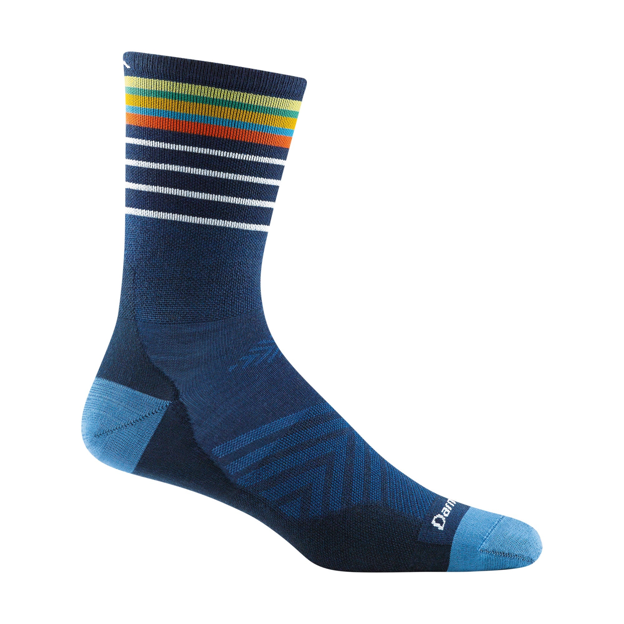 Men's merino wool crew running socks in eclipse and charcoal colors, ultra-lightweight and seamless — view 5