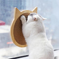 Wall mounted cat scratcher board made of pine wood and natural sisal with suction cup