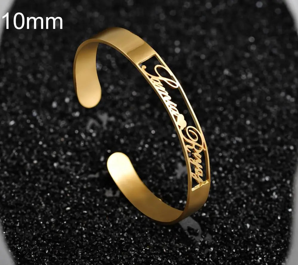 Customized Name Bracelet Personalized Custom Bangles Stainless Steel Jewelry-23