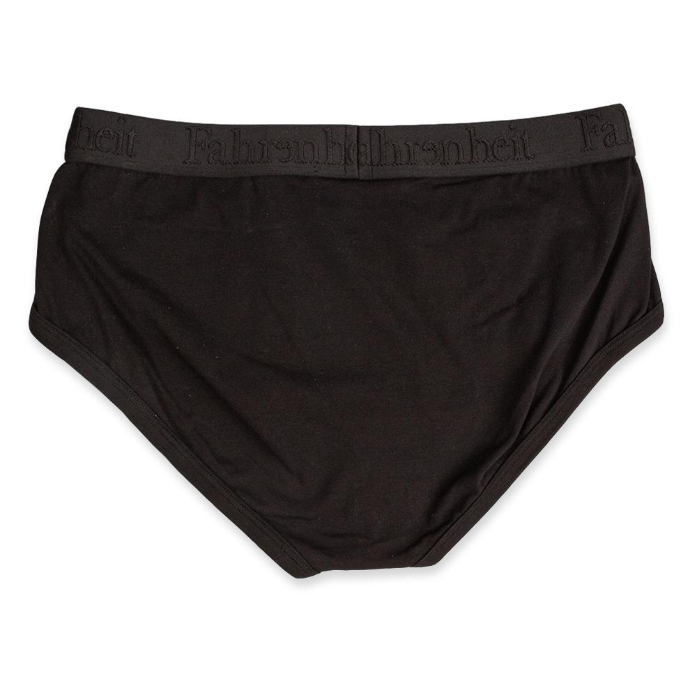 Wayne Brief in solid black premium cotton featuring a smooth logo waistband. — view 4
