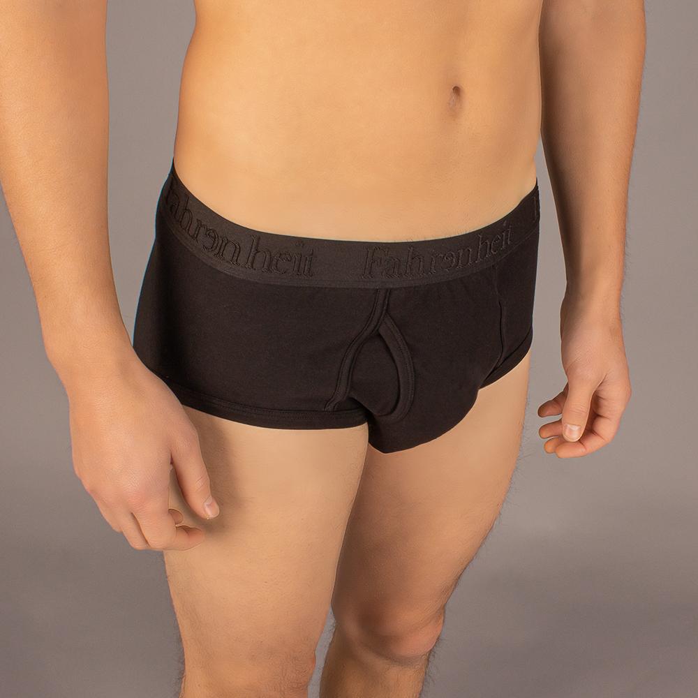 Wayne Brief in solid black premium cotton featuring a smooth logo waistband. — view 3