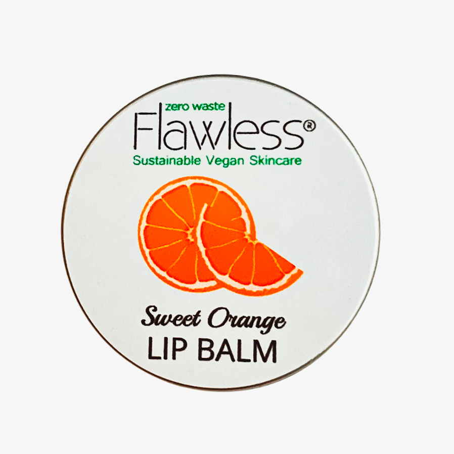 Sweet orange vegan lip balm in a 15g recycled aluminium plastic-free tin container — view 3