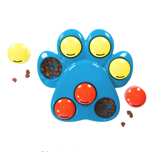 SmartPaws interactive dog food puzzle toy with transparent plastic treat dispenser for slow feeding