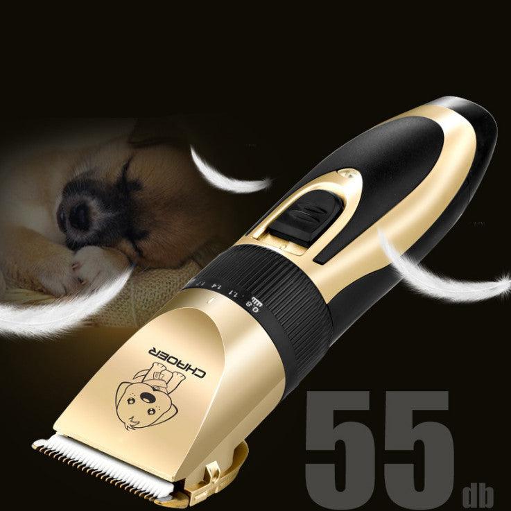 Professional pet grooming kit with hair trimmer, electric nail clippers, guide combs, and cleaning accessories — view 2