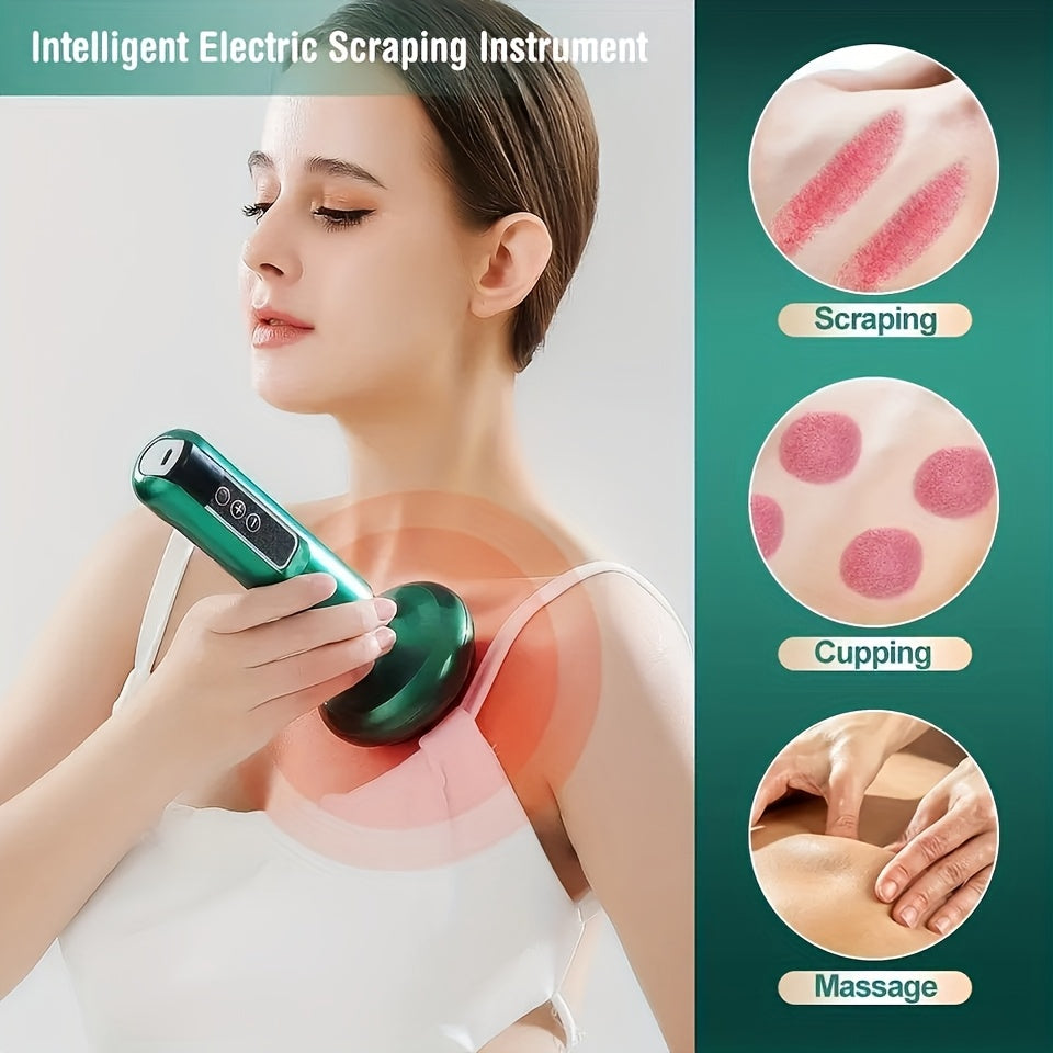 USB rechargeable electric Gua Sha massage tool in a compact portable design for soothing muscle relief — view 3