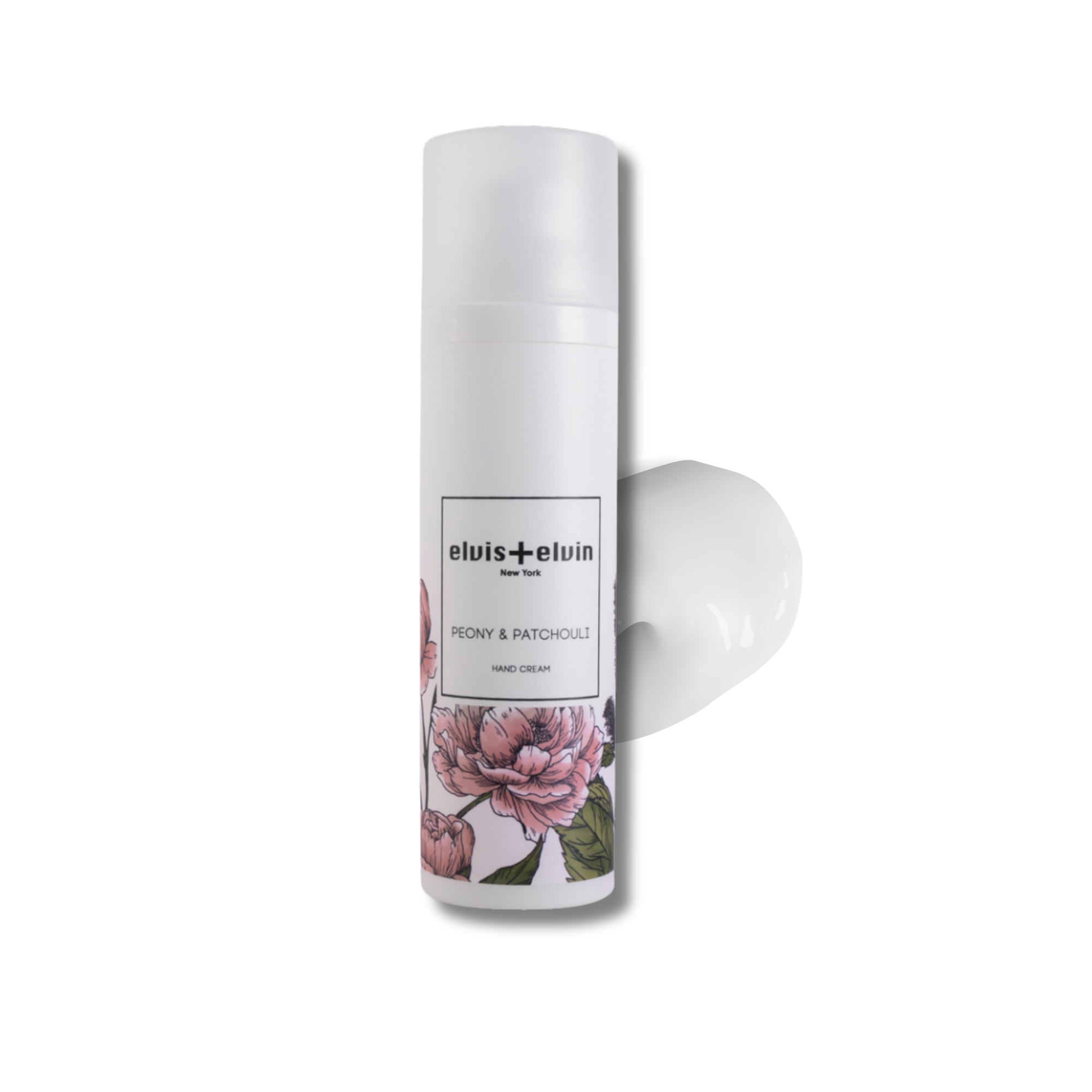 Peony and patchouli hand cream in an elegant cosmetic tube with clean modern luxury packaging — view 3