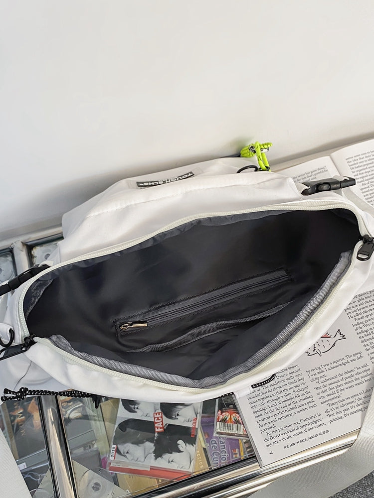 Large unisex crossbody fanny pack with adjustable strap for outdoor hiking and casual streetwear — view 3