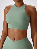 Airlift bra tank cropped racerback sports bra with peekaboo cutout in sweat wicking performance fabric