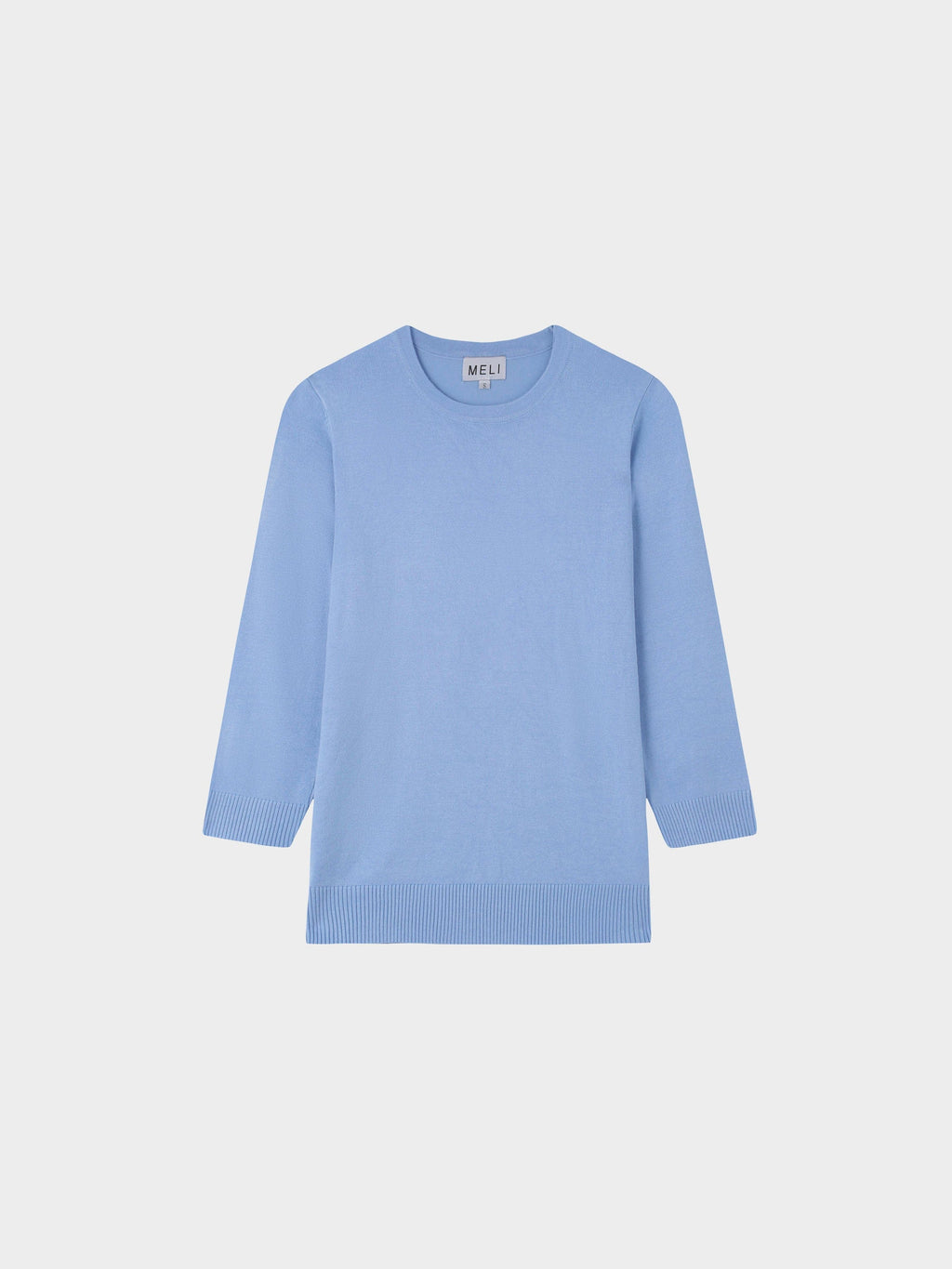 Basic Crew Sweater 3Q-Periwinkle-0
