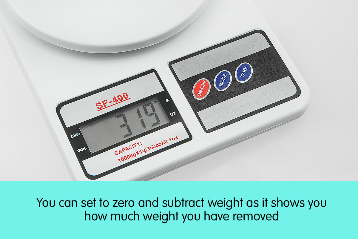 Digital electronic kitchen food scale with a large LCD screen and weighing platform — view 4