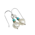 10mm Freshwater Baroque Pearl Sterling Silver Crystal Dangle Earrings-0
