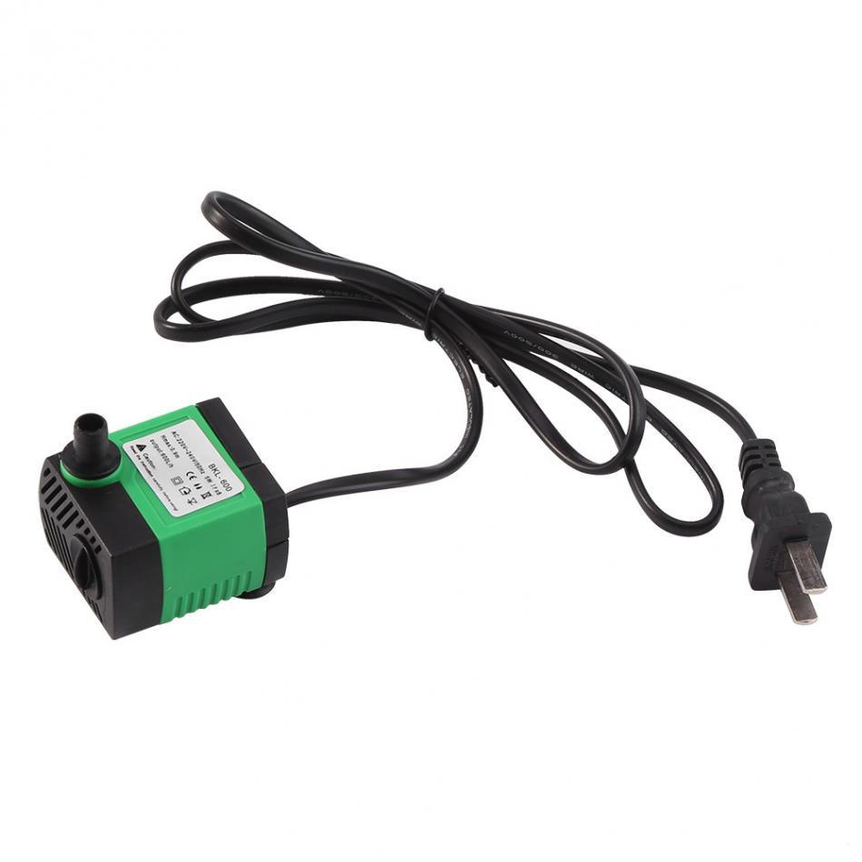Silentflow submersible fish tank water pump in green and black plastic with bottom suction cups — view 2