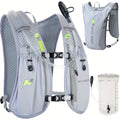 Grey 5.5L running hydration vest with 1.5L water bladder and adjustable universal fit
