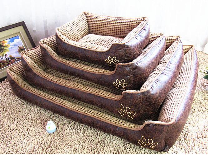 Luxury suede dog bed set in neutral tones with matching bone toy blanket and cooling mat — view 5