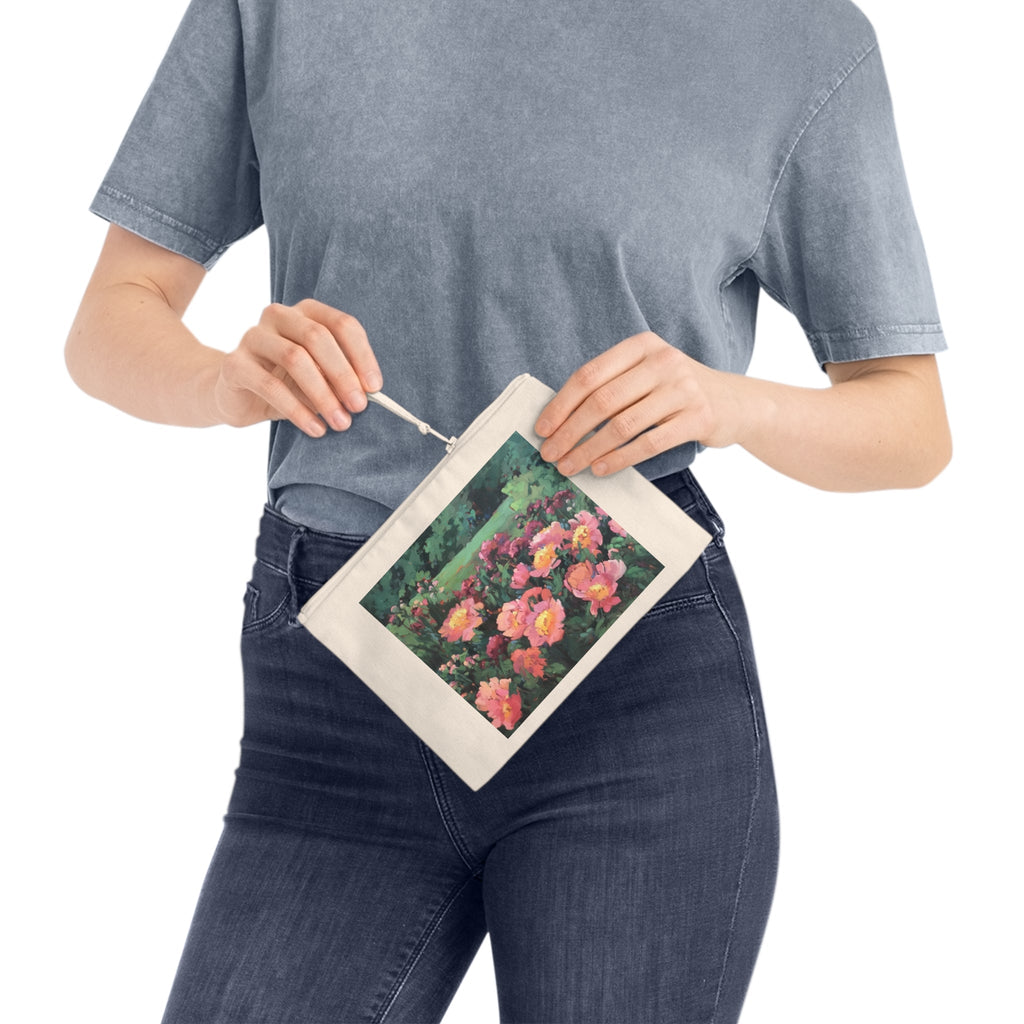 Eco-Friendly Pouch with 'Pink Princess' I Original Artwork by American Artist Barbara Cleary-3
