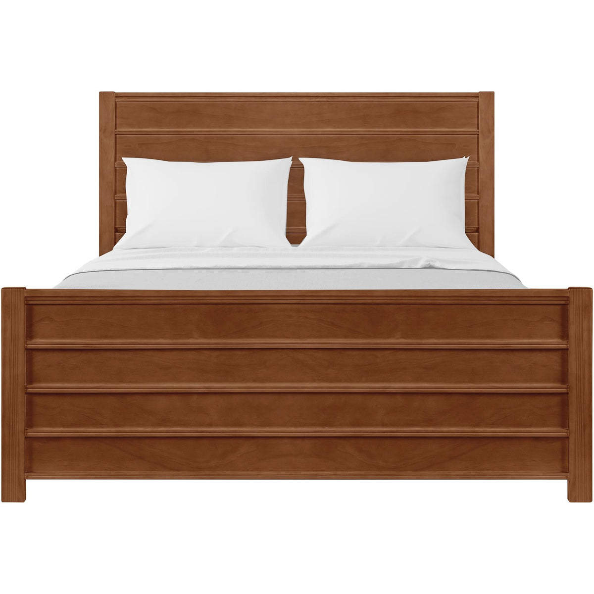 Caroline Pine Platform Bed with Paneled Headboard-9