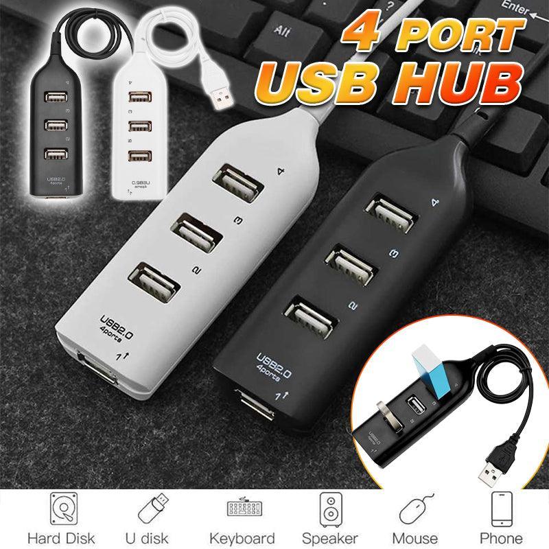 Slim multi port USB hub smart splitter for connecting laptop and computer accessories