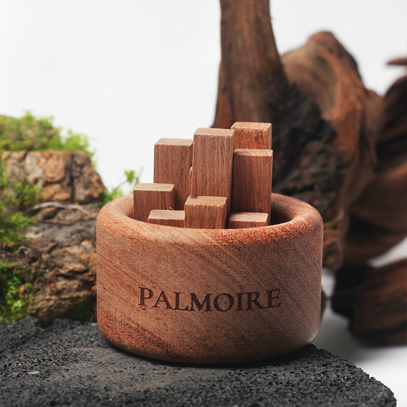 Rosewood essential oil diffuser with rich wood grain pattern for natural home fragrance and aromatherapy. — view 2