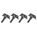 Tyre pressure sensor replacement set of four with black modules and metal valve stems