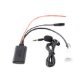Bluetooth audio adapter module with wiring harness and microphone for car stereo systems