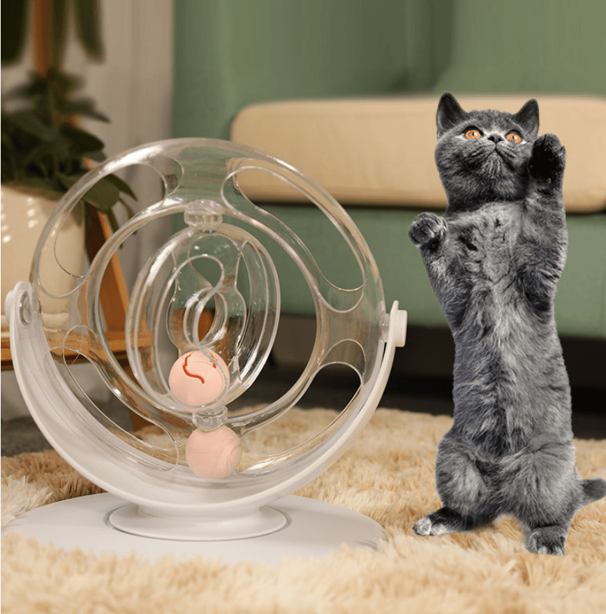 Interactive kitty groove plastic turntable toy for indoor cat mental stimulation and active daily play