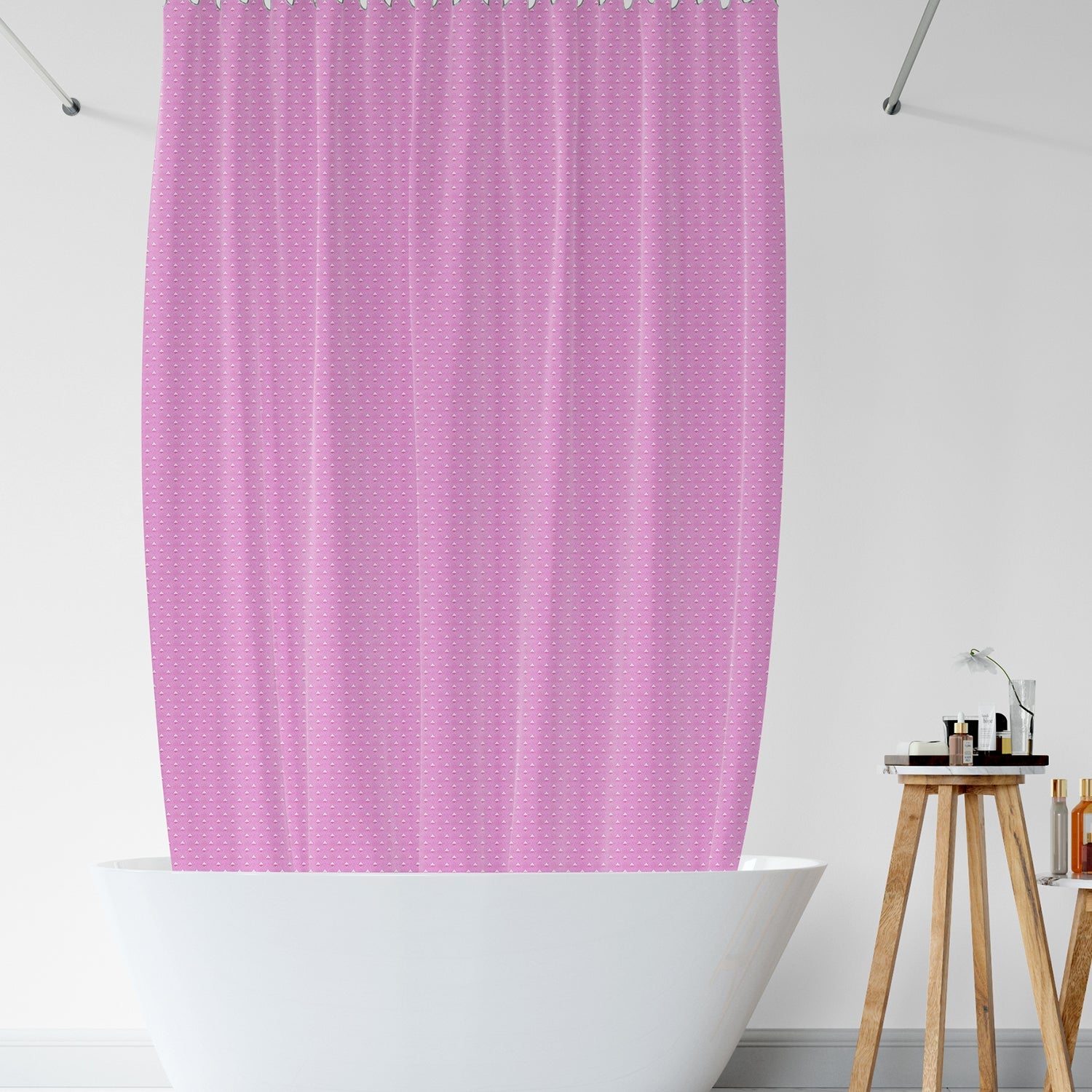 Solid EVA shower curtain in a modern bathroom, waterproof and mould-proof with hanging hooks — view 3