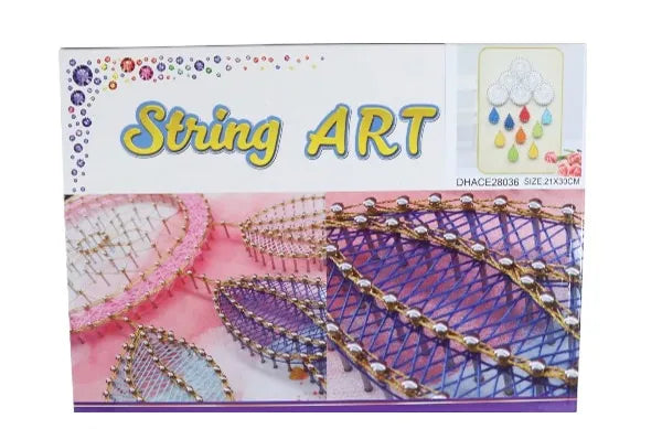 Cloud string art kit with display stand colorful thread and metal pins for DIY — view 2