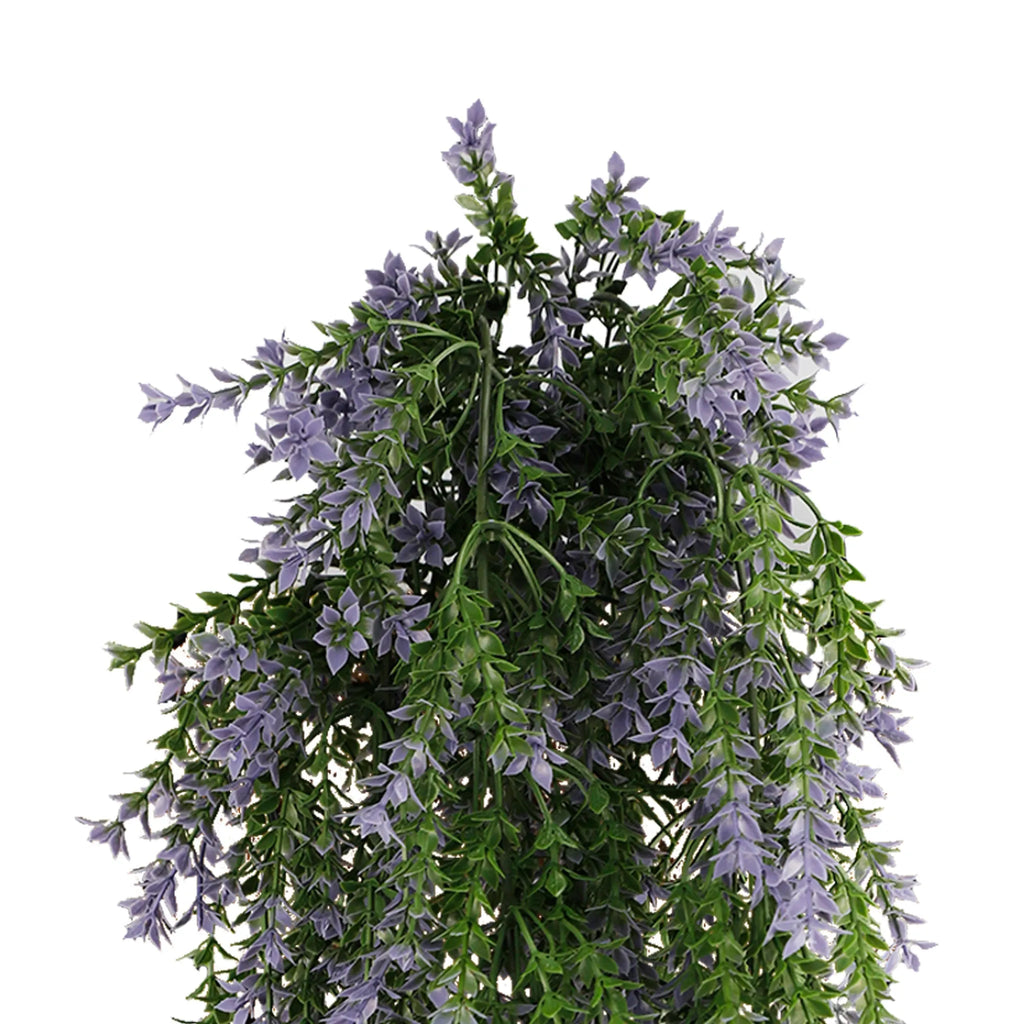 Purple and Green Willow Leaf Garland Artificial Hanging Bush 7.8×30in – NFPA 701 Certified – UV Resistant-2