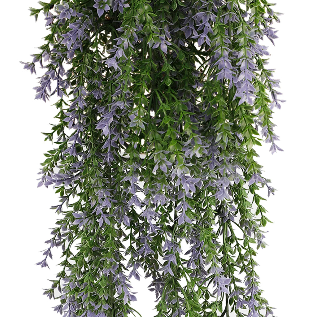 Purple and Green Willow Leaf Garland Artificial Hanging Bush 7.8×30in – NFPA 701 Certified – UV Resistant-3