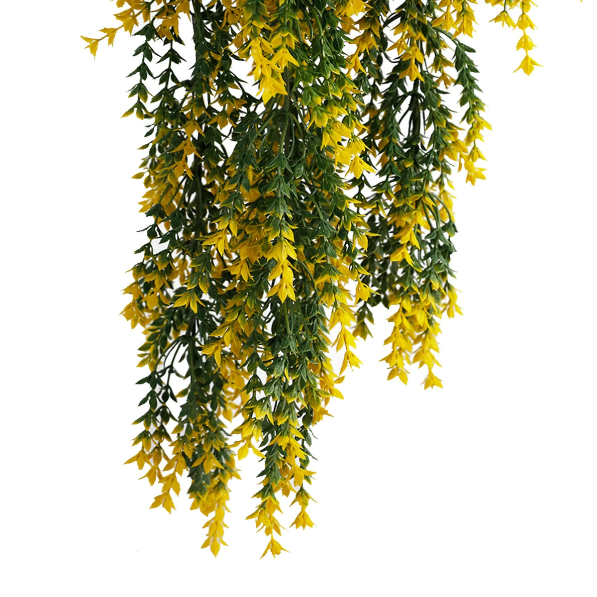 Yellow and Green Willow Leaf Garland Artificial Hanging Bush  7.1×30in – NFPA 701 Certified – UV Resistant-4