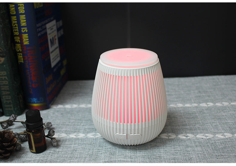 Vase shaped ultrasonic aroma diffuser and colorful humidifier lamp in classic white and black finishes — view 2