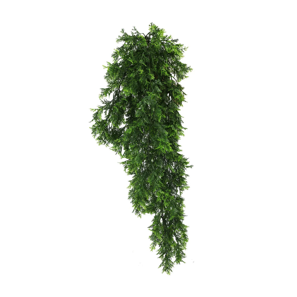 Mossy Cedar Vine Garland Artificial Hanging Bush 8.6×30in – NFPA 701 Certified – UV Resistant-0