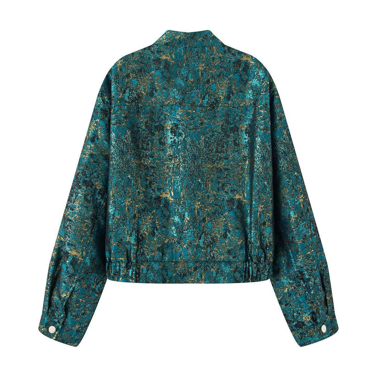 Women's Metallic Jacquard Turquoise Jacket BYMANYC ® New York CONTEMPORARY VIBRANT MODERN FASHION - New Collection-2