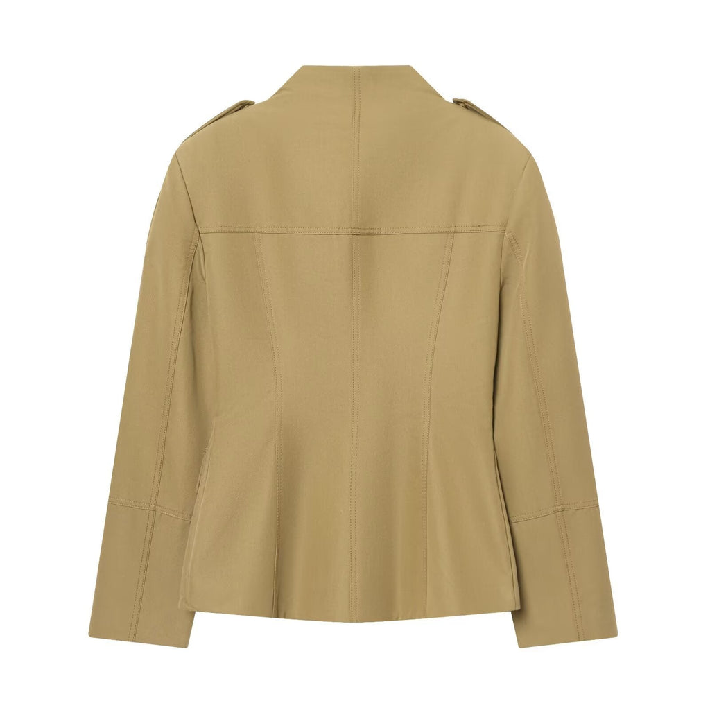 Women's Jacket Beige Khaki Safari Utility BYMANYC ® New York SOHO SAFARI FIELD MILITARY JACKET - New Collection-2
