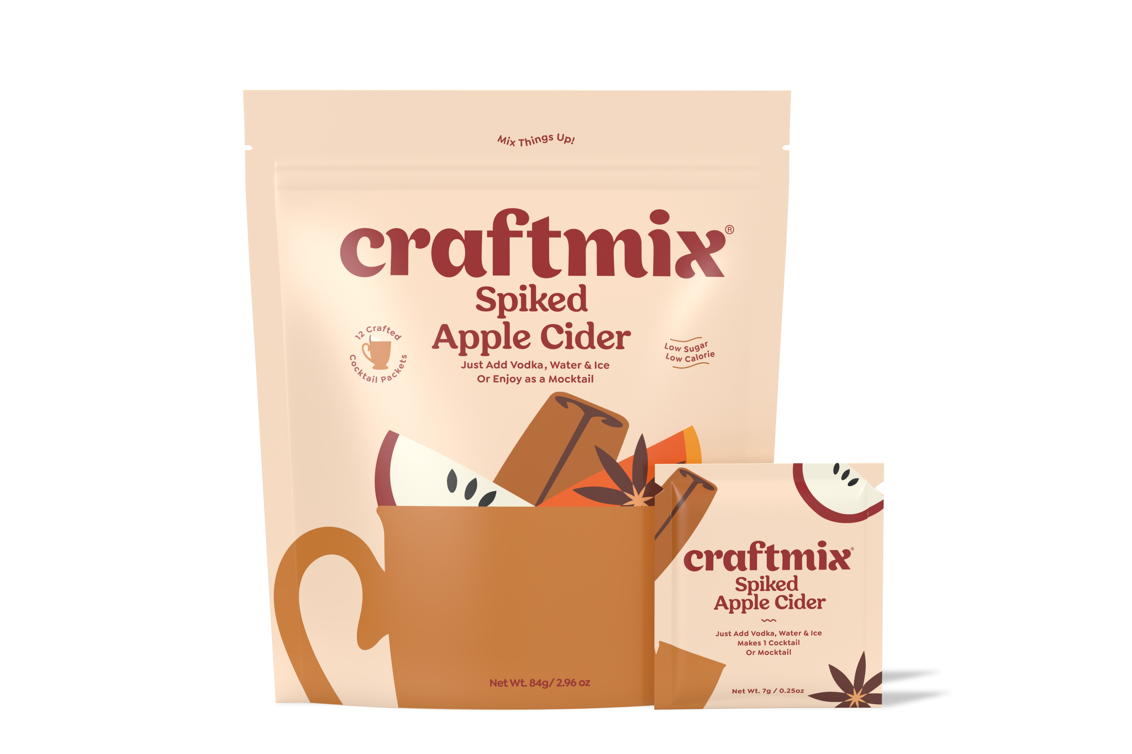 Craftmix spiked apple cider cocktail mix packets with fresh apples and warm autumn spices. — view 4