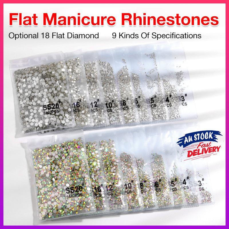 1440 clear glass flat back rhinestones for sparkling professional DIY nail art and versatile