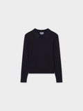 Waffle Collared Sweater-Black-0