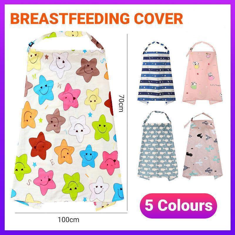 Multifunction breathable cotton nursing cover with rigid neckline and adjustable D-ring strap for private breastfeeding.