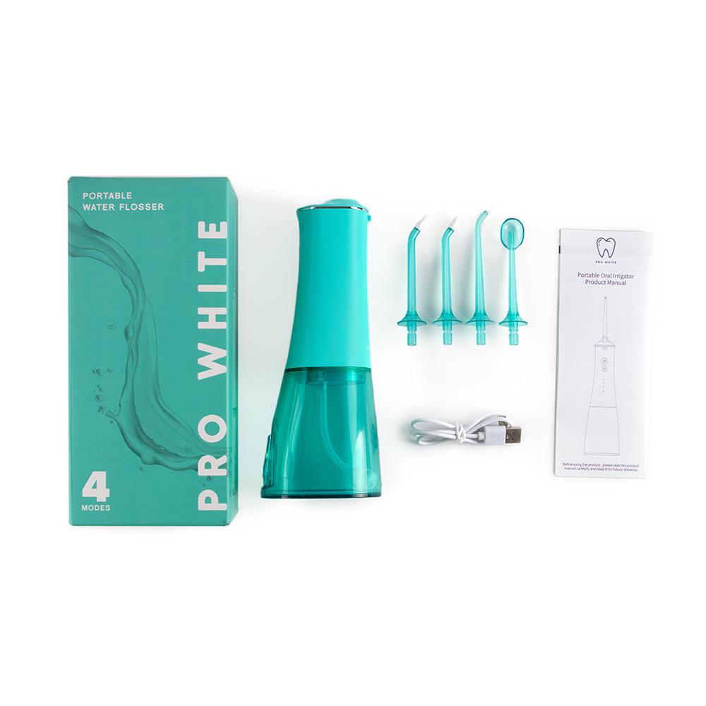 Portable water flosser oral irrigator with detachable tank and four interchangeable cleaning nozzles — view 5